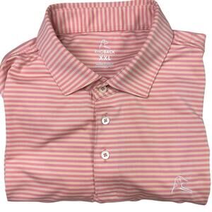 Rhoback Golf Performance Polo Mens Size XXL Short Sleeve Pink & Orange Stripes